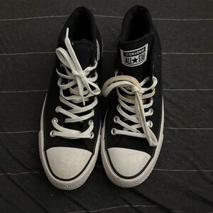 Black high top converse size 9